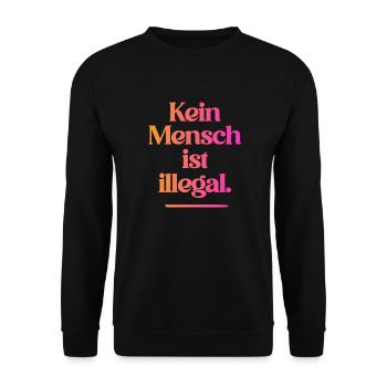 PERSONNE N’EST ILLÉGAL - L’Original - Sweat-shirt Unisexe - noir - Devant - Alina (178cm) & Michal (187cm)