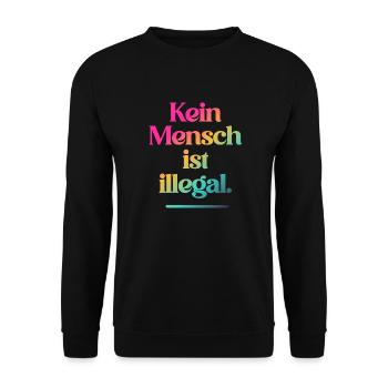 PERSONNE N’EST ILLÉGAL - L’Original - Sweat-shirt Unisexe - noir - Devant - Alina (178cm) & Michal (187cm)