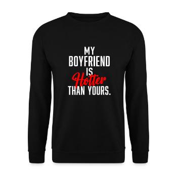 Mon copain est plus chaud que le tien. - Sweat-shirt Unisexe - noir - Devant - Alina (178cm) & Michal (187cm)