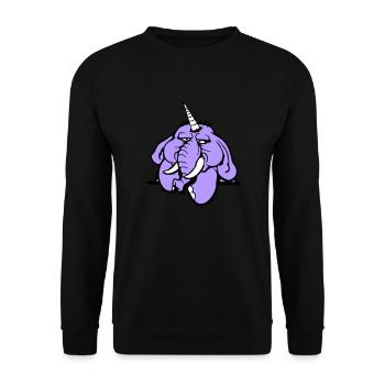 Unicorn, elephant, bad-tempered, angry, sad - Unisex Sweatshirt - black - Front - Alina (178cm) & Michal (187cm)