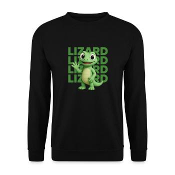 Lézard mignon drôle style de dessin animé - Sweat-shirt Unisexe - noir - Devant - Alina (178cm) & Michal (187cm)
