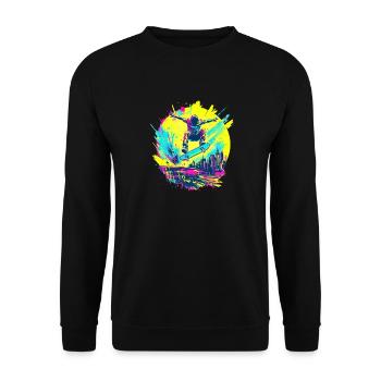 Neon Skater – Ride or Die Graffiti Style - Unisex Sweatshirt - black - Front - Alina (178cm) & Michal (187cm)