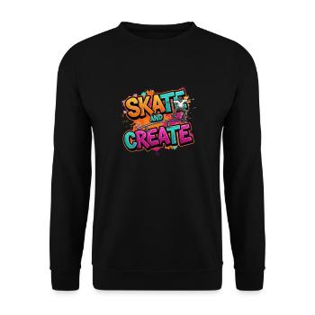 Skater Creativity – Skate and Create Skaterlook - Unisex Sweatshirt - black - Front - Alina (178cm) & Michal (187cm)