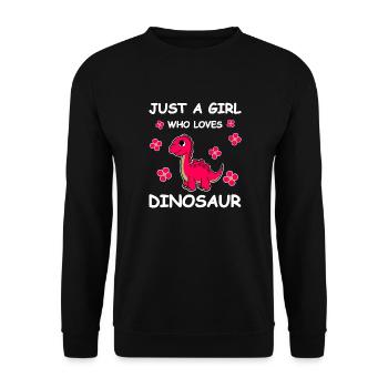 Girl Loves Dinosaur - Unisex Sweatshirt - black - Front - Alina (178cm) & Michal (187cm)