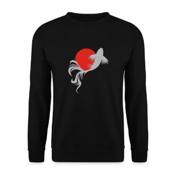 Roi der Koi-Karpfen - Unisex Pullover - Schwarz - Vorne - Alina (178cm) & Michal (187cm)
