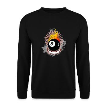 Burning 8-Ball (Billiards design) 03 - Unisex Sweatshirt - black - Front - Alina (178cm) & Michal (187cm)