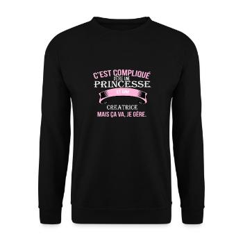 creatrice - Sweat-shirt Unisexe - noir - Devant - Alina (178cm) & Michal (187cm)