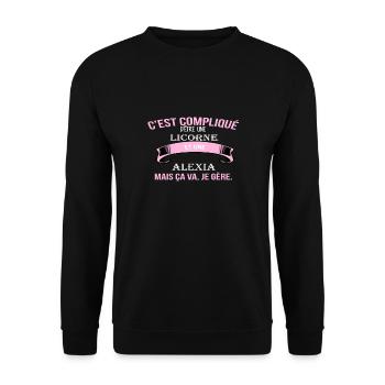 Alexia - Sweat-shirt Unisexe - noir - Devant - Alina (178cm) & Michal (187cm)