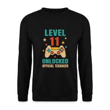 11th birthday - Unisex Sweatshirt - black - Front - Alina (178cm) & Michal (187cm)