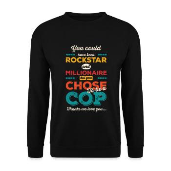 You Chose to be a Cop - Unisex Sweatshirt - black - Front - Alina (178cm) & Michal (187cm)
