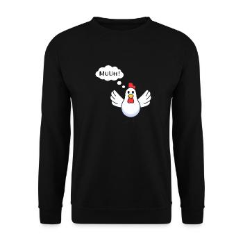 MuUhHuhn - Unisex Pullover - Schwarz - Vorne - Alina (178cm) & Michal (187cm)