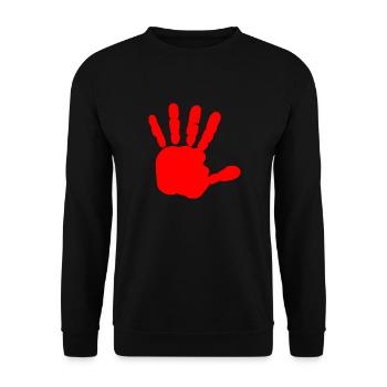 Main rouge - main de sang - BLOODY HAND - Sweat-shirt Unisexe - noir - Devant - Alina (178cm) & Michal (187cm)