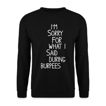 BURPEES VINTAGE - Unisex Pullover - Schwarz - Vorne - Alina (178cm) & Michal (187cm)