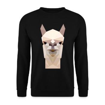 Lama alpaga visage- polygonal 3d cadeau - Sweat-shirt Unisexe - noir - Devant - Alina (178cm) & Michal (187cm)