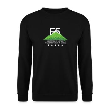Alpine crossing Oberstdorf to Merano-E5 route - Unisex Sweatshirt - black - Front - Alina (178cm) & Michal (187cm)