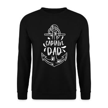 KAPITÄN PAPA DAD VATI BESTER VATER PAPI LIEB MOTIV - Unisex Pullover - Schwarz - Vorne - Alina (178cm) & Michal (187cm)
