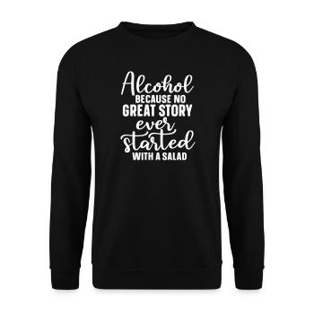 ALCOHOL HISTORY DRINK BEER BARBECUE TENT MOTIF - Unisex Sweatshirt - black - Front - Alina (178cm) & Michal (187cm)