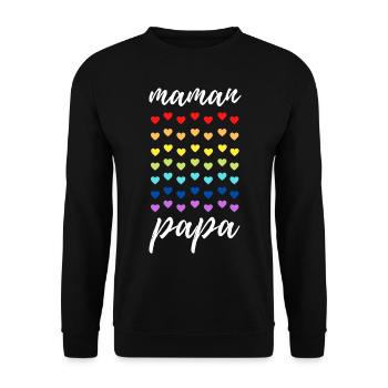 Des cœurs pour Maman et Papa - Sweat-shirt Unisexe - noir - Devant - Alina (178cm) & Michal (187cm)