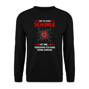 Schorle Pfälzer Dubbeglas Geschenk - Unisex Pullover - Schwarz - Vorne - Alina (178cm) & Michal (187cm)