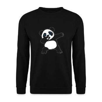 Dabbing Dab Dancing Panda - Unisex Pullover - Schwarz - Vorne - Alina (178cm) & Michal (187cm)