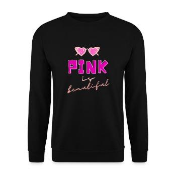 pink is beautiful summer - Unisex Pullover - Schwarz - Vorne - Alina (178cm) & Michal (187cm)