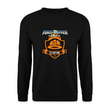 I'm A Firefighter And Dad - Unisex Pullover - Schwarz - Vorne - Alina (178cm) & Michal (187cm)
