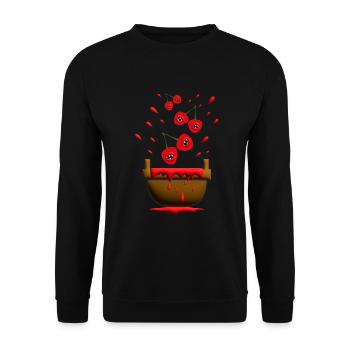 Kirschen, süß und Böse. - Unisex Pullover - Schwarz - Vorne - Alina (178cm) & Michal (187cm)