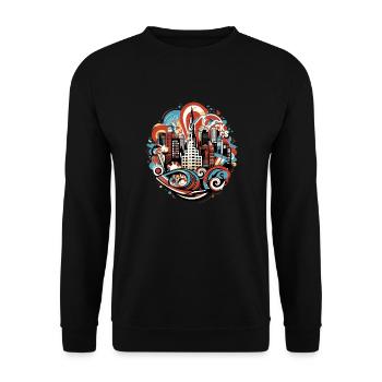 Original graffiti tag fashion the elegance of the day - Unisex Sweatshirt - black - Front - Alina (178cm) & Michal (187cm)