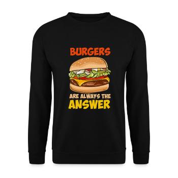 Burgers Are Always The Answer - Unisex Sweatshirt - black - Front - Alina (178cm) & Michal (187cm)