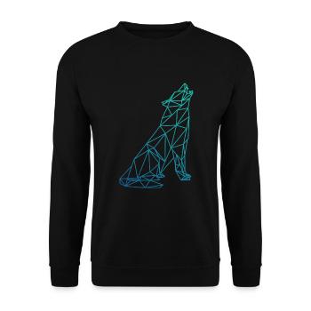 WOLF Abstract polygon geometric gift - Unisex Sweatshirt - black - Front - Alina (178cm) & Michal (187cm)