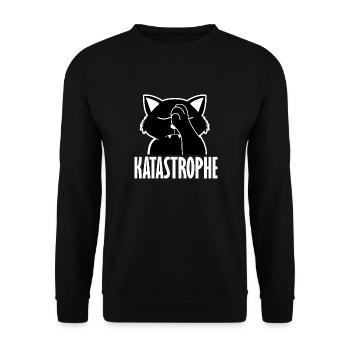 Süße Katze Katastrophe Alter Meme Facepalm - Unisex Pullover - Schwarz - Vorne - Alina (178cm) & Michal (187cm)