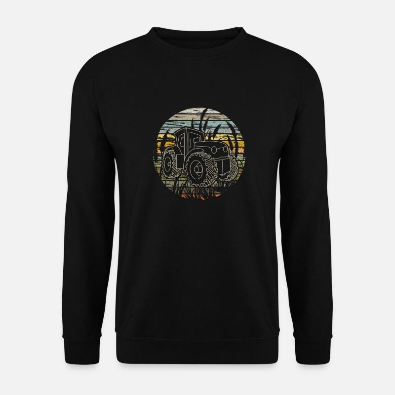 Bauer Landwirt vintage Retro Motiv Trecker Traktor - Unisex Pullover - Schwarz
