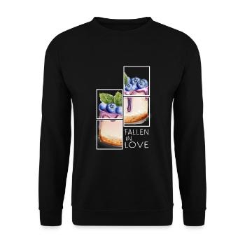 cheesecake blueberry cake cheesecake - Unisex Sweatshirt - black - Front - Alina (178cm) & Michal (187cm)