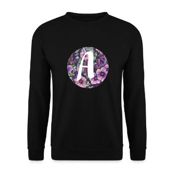 Buchstabe A - Unisex Pullover - Schwarz - Vorne - Alina (178cm) & Michal (187cm)