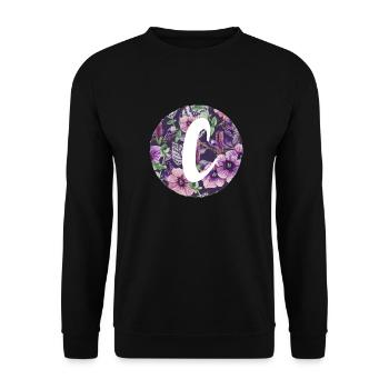 Buchstabe C - Unisex Pullover - Schwarz - Vorne - Alina (178cm) & Michal (187cm)