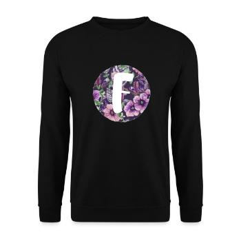 Buchstabe F - Unisex Pullover - Schwarz - Vorne - Alina (178cm) & Michal (187cm)