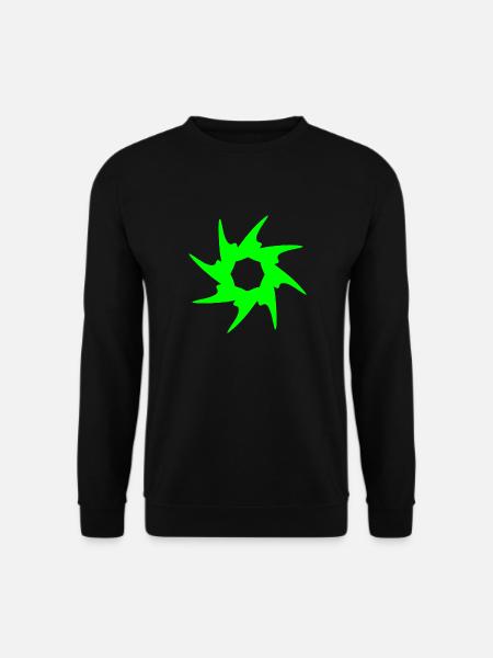 Circle with spines. Round in green - Unisex Sweatshirt - black