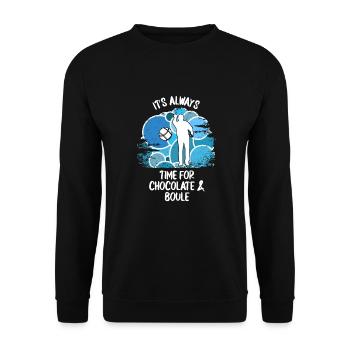 Boule Petanque Boccia Boules Schokolade - Unisex Pullover - Schwarz - Vorne - Alina (178cm) & Michal (187cm)
