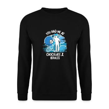 Boule Petanque Boccia Boules Schokolade - Unisex Pullover - Schwarz - Vorne - Alina (178cm) & Michal (187cm)