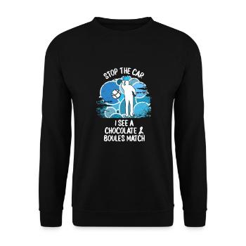 Boule Petanque Boccia Boules Schokolade - Unisex Pullover - Schwarz - Vorne - Alina (178cm) & Michal (187cm)
