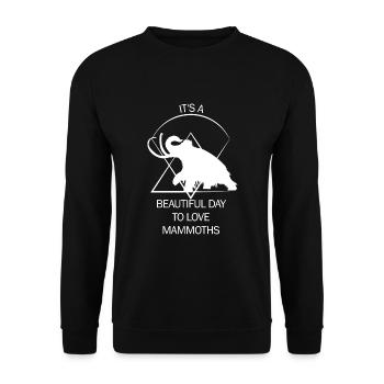Drôle de mammouth Âge de pierre Conception de l’âge de glace Préhistorique - Sweat-shirt Unisexe - noir - Devant - Alina (178cm) & Michal (187cm)