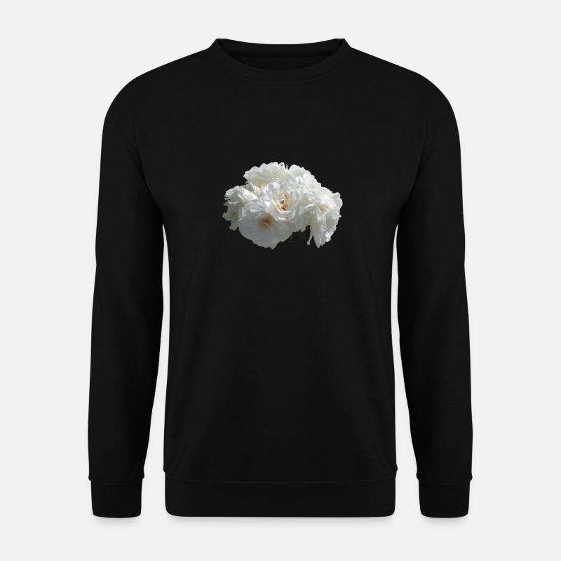 White rose bush - Unisex Sweatshirt - black