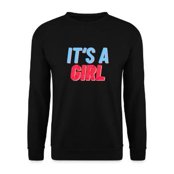 It's a Girl - It's a Girl's Birth Reveal - Unisex Sweatshirt - black - Front - Alina (178cm) & Michal (187cm)