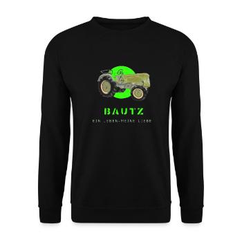 BAUTZ - Unisex Pullover - Schwarz - Vorne - Alina (178cm) & Michal (187cm)