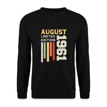 August 1961 - Birthday Gift August 1961 August - Unisex Sweatshirt - black - Front - Alina (178cm) & Michal (187cm)