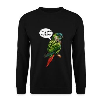 Green Cheeked Conure Meme - Unisex Sweatshirt - black - Front - Alina (178cm) & Michal (187cm)