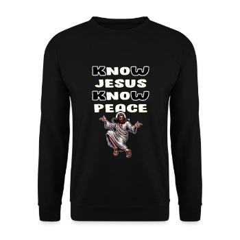Jésus disant Dieu chrétien Jésus citation - Sweat-shirt Unisexe - noir - Devant - Alina (178cm) & Michal (187cm)
