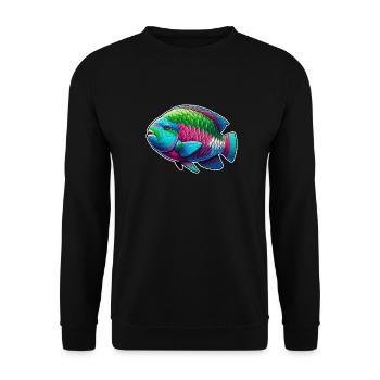 Parrotfish Fish Cute Parrotfish - Unisex Sweatshirt - black - Front - Alina (178cm) & Michal (187cm)