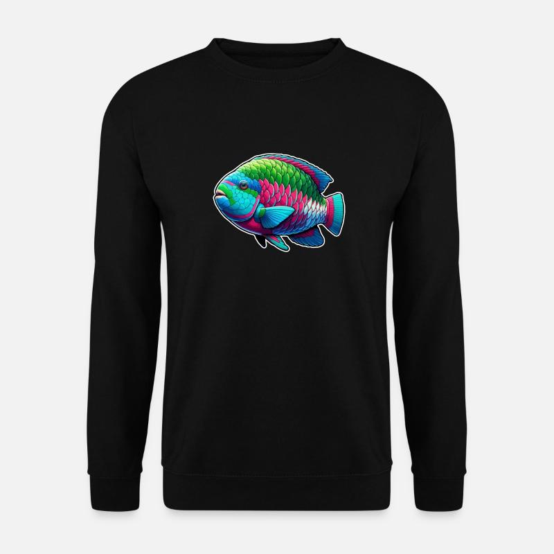 Poisson-perroquet Poisson perroquet mignon - Sweat-shirt Unisexe - noir