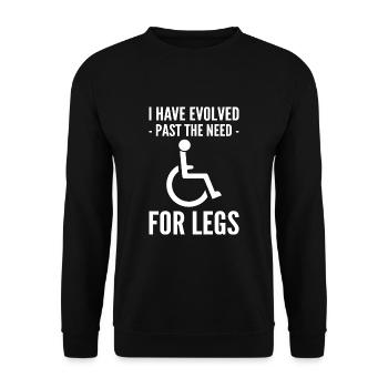 Fauteuil roulant - Sweat-shirt Unisexe - noir - Devant - Alina (178cm) & Michal (187cm)